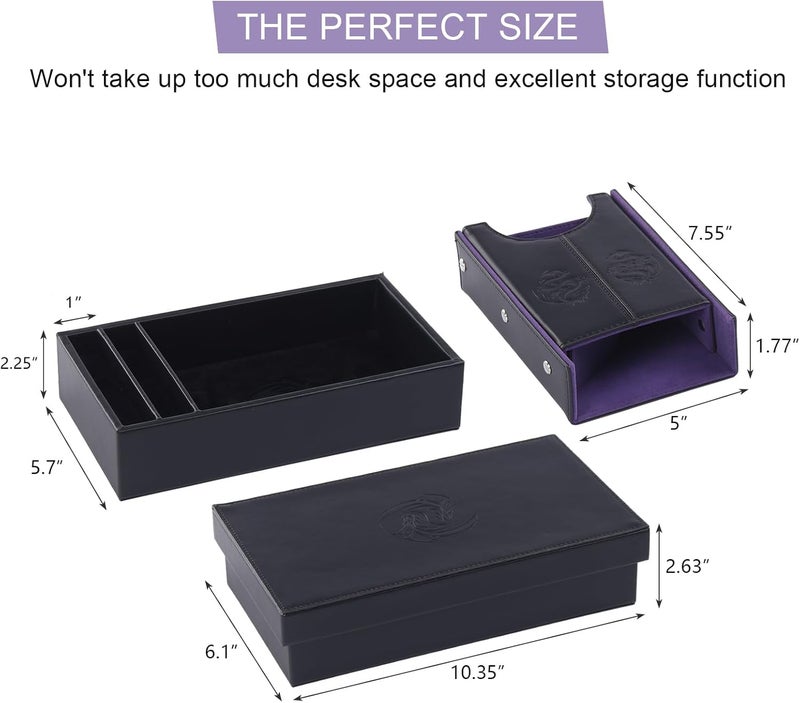 Magic Vosom DND Dice Tower and Tray Set with Non-Scratch Felt Lined Rolling and Velvet Surface - Folding Auto Dice Roller Dice Rolling Tower for RPG Board and Table Games - Image 4